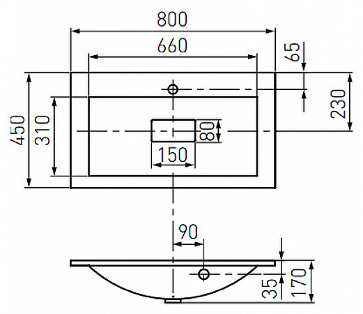 Тумба с раковиной Акватон Мадрид 80 1A1268K6MA010-1, белый