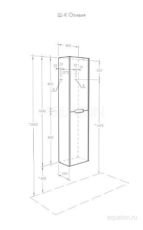 Шкаф-пенал Aquaton Оливия 1A254603OL010, белый